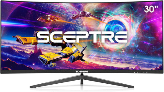 30-Inch Curved Gaming Monitor 21:9 2560X1080 Ultra Wide Ultra Slim HDMI Displayport up to 200Hz Build-In Speakers, Metal Black (C305B-200UN1)